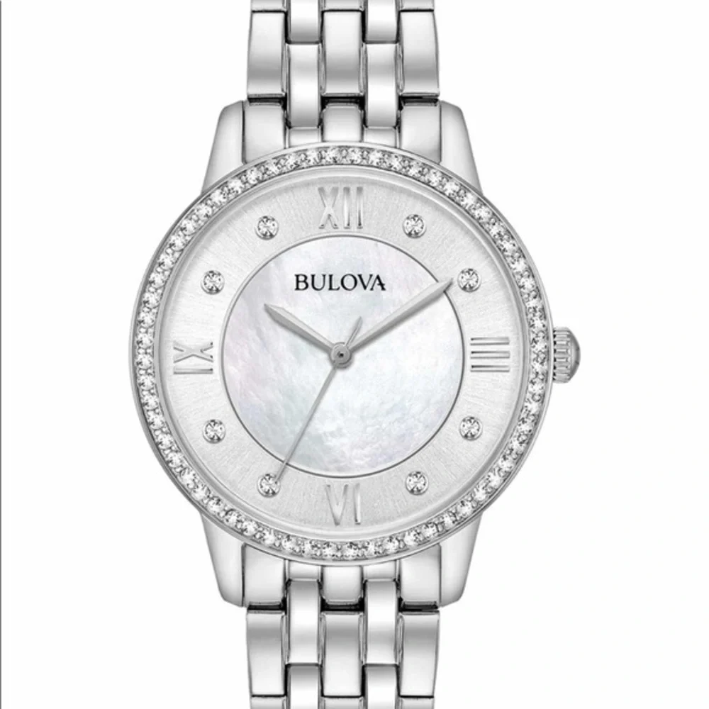 NWT Bulova Swarowski Watch, Necklace, Earring Set - Picture 3 of 10